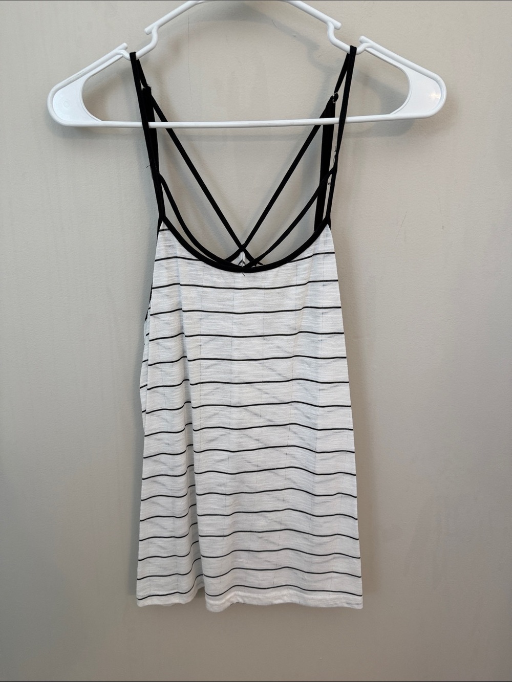 Hem & Thread White and Black Striped Strappy Cami Tank